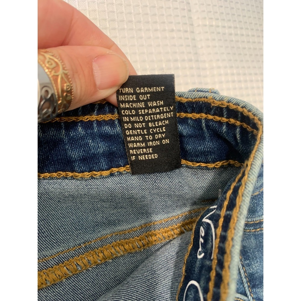 (H-268)D2 by Diane Gilman Bootcut Jeans L Blue High Rise Button Fly Stretch NWT - Picture 9 of 10